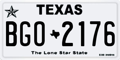 TX license plate BGO2176