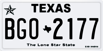 TX license plate BGO2177