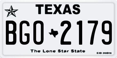TX license plate BGO2179