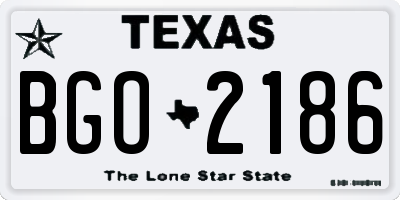 TX license plate BGO2186