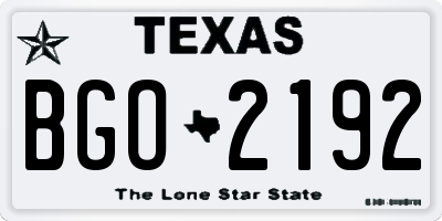 TX license plate BGO2192