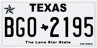 TX license plate BGO2195
