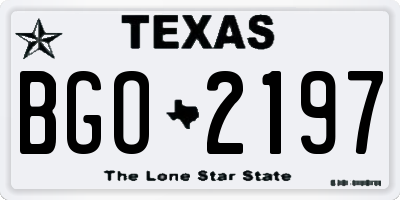 TX license plate BGO2197