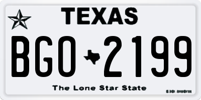TX license plate BGO2199