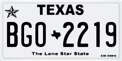 TX license plate BGO2219
