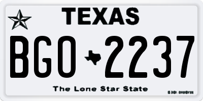 TX license plate BGO2237