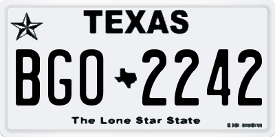 TX license plate BGO2242