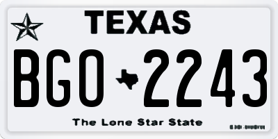 TX license plate BGO2243