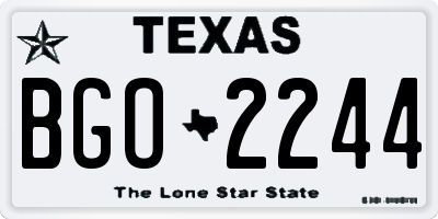 TX license plate BGO2244