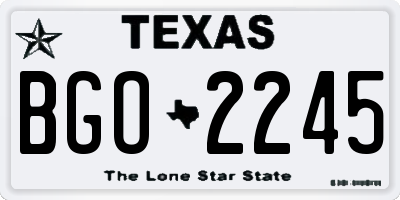 TX license plate BGO2245
