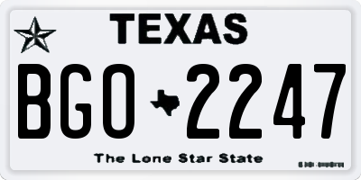 TX license plate BGO2247