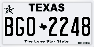 TX license plate BGO2248