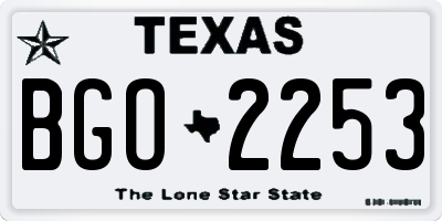 TX license plate BGO2253