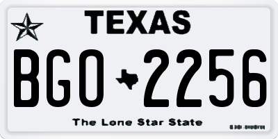 TX license plate BGO2256