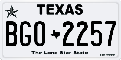 TX license plate BGO2257