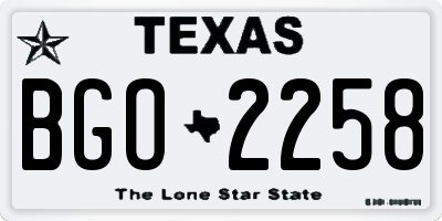 TX license plate BGO2258