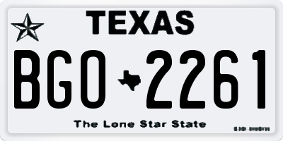TX license plate BGO2261