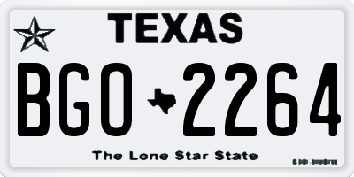 TX license plate BGO2264