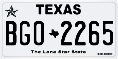 TX license plate BGO2265