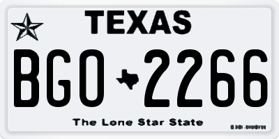 TX license plate BGO2266