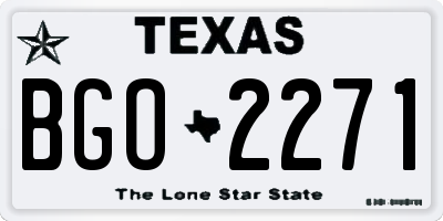 TX license plate BGO2271