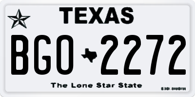 TX license plate BGO2272