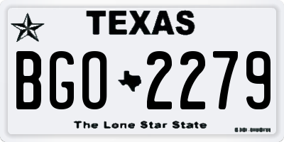 TX license plate BGO2279