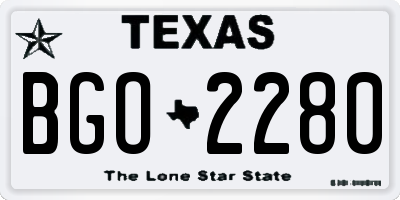 TX license plate BGO2280