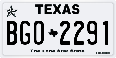 TX license plate BGO2291