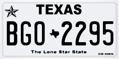 TX license plate BGO2295