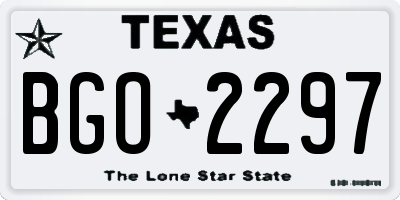 TX license plate BGO2297