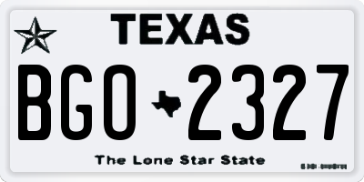 TX license plate BGO2327