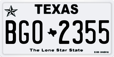 TX license plate BGO2355
