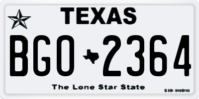 TX license plate BGO2364