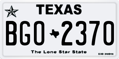 TX license plate BGO2370