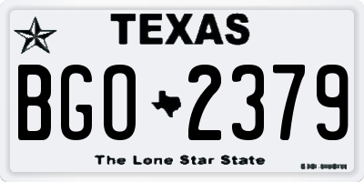 TX license plate BGO2379