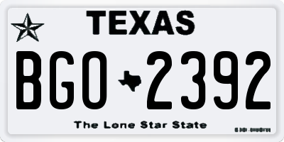 TX license plate BGO2392