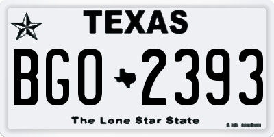 TX license plate BGO2393