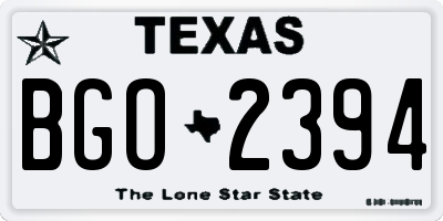 TX license plate BGO2394