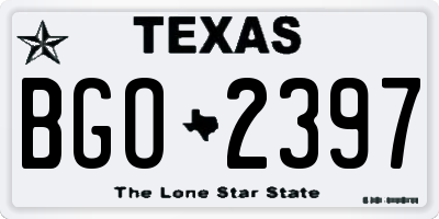 TX license plate BGO2397
