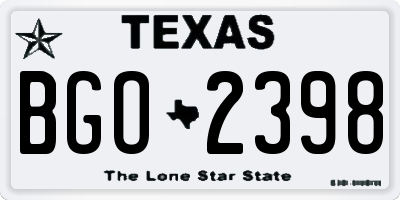 TX license plate BGO2398