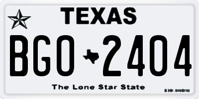 TX license plate BGO2404