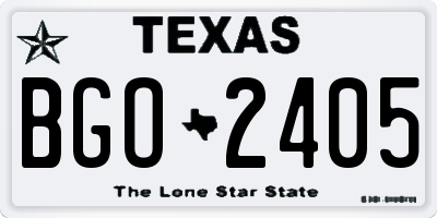 TX license plate BGO2405