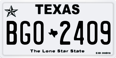TX license plate BGO2409