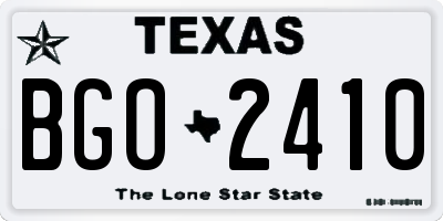 TX license plate BGO2410