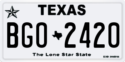 TX license plate BGO2420