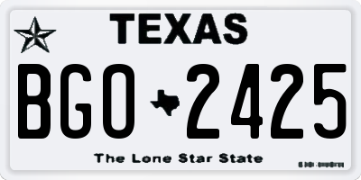 TX license plate BGO2425