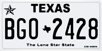 TX license plate BGO2428
