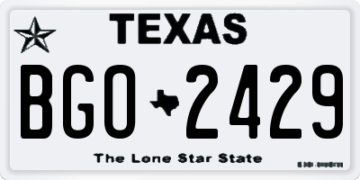 TX license plate BGO2429