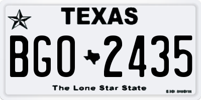 TX license plate BGO2435